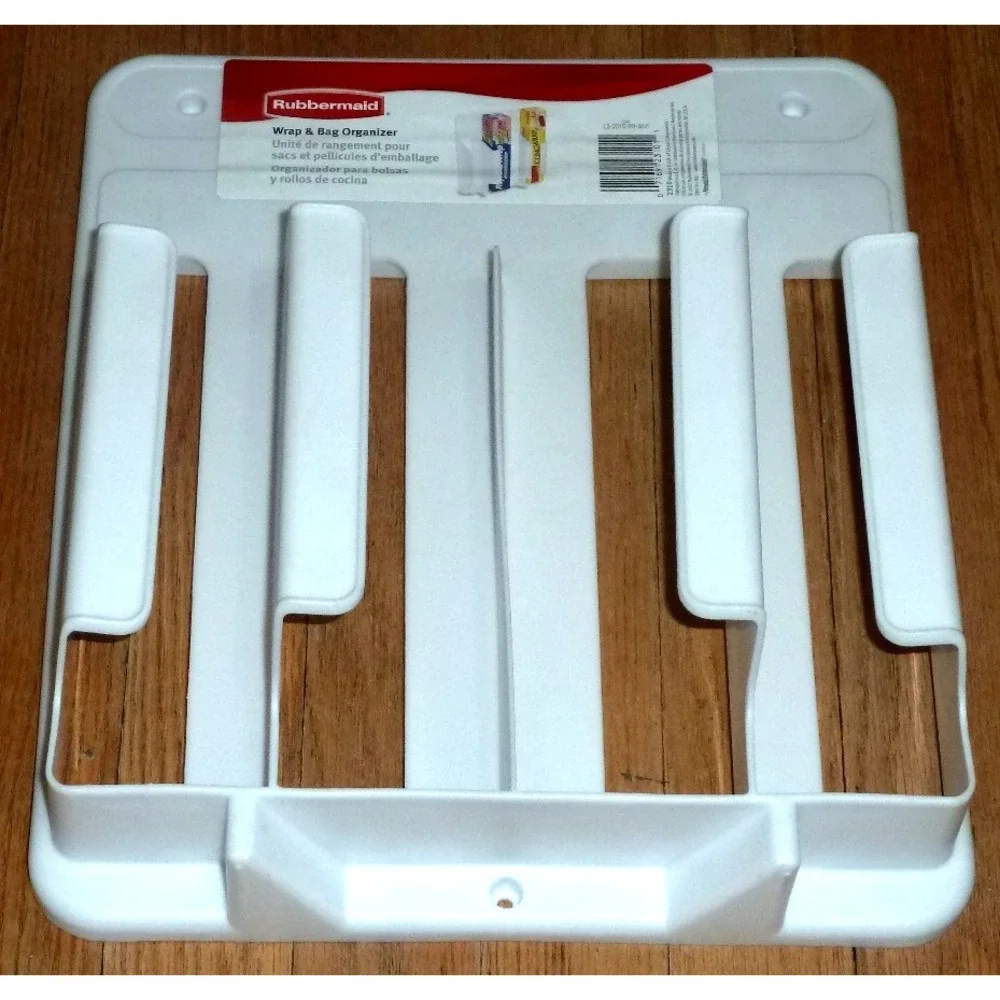 Vintage Rubbermaid WRAP & BAG Organizer 2310 White Plastic Foil Box Holder NOS